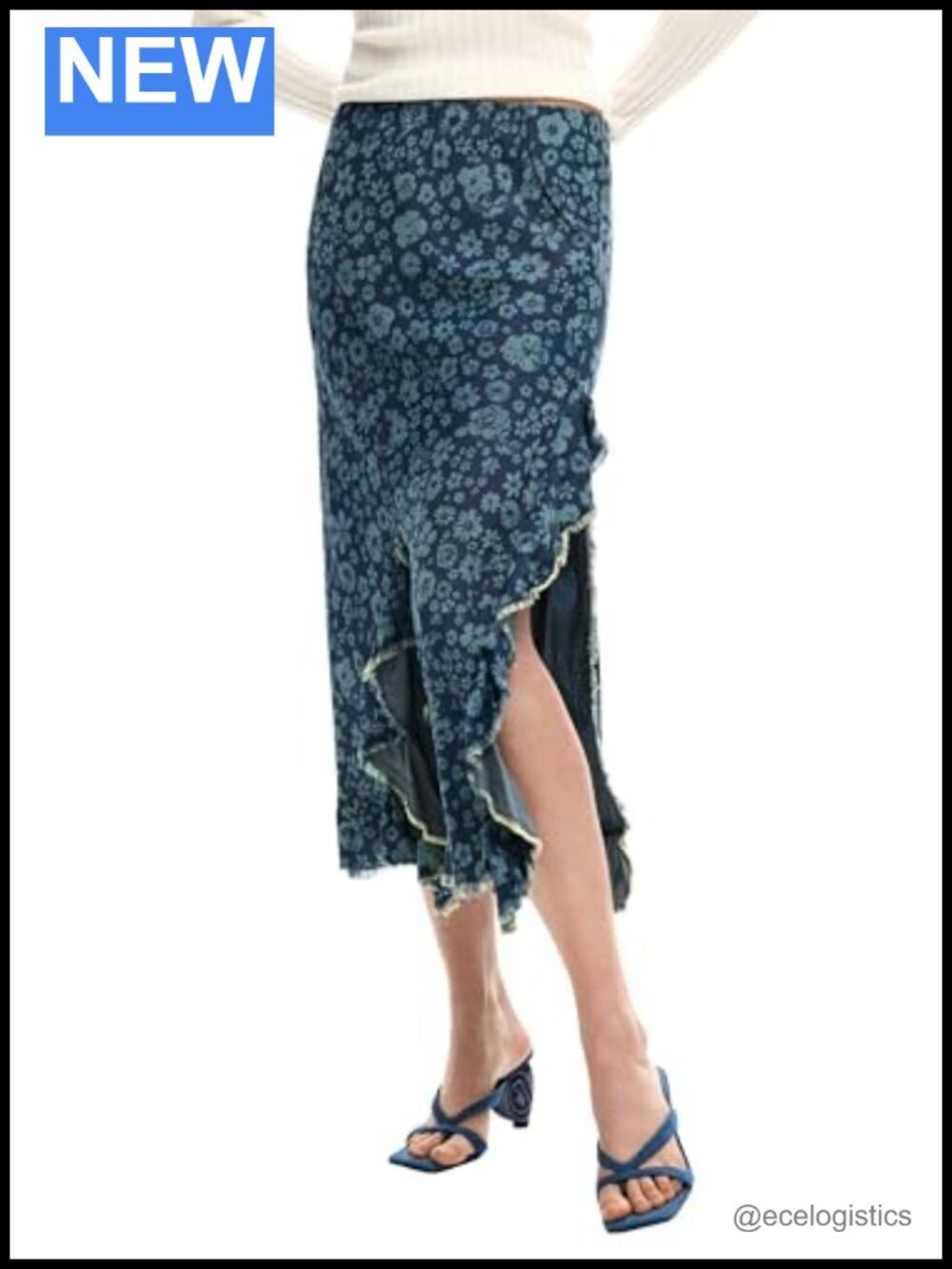 Women's Midi Skirt 100% Lyocell Pull On Chevron Mid Rise Spring Summer